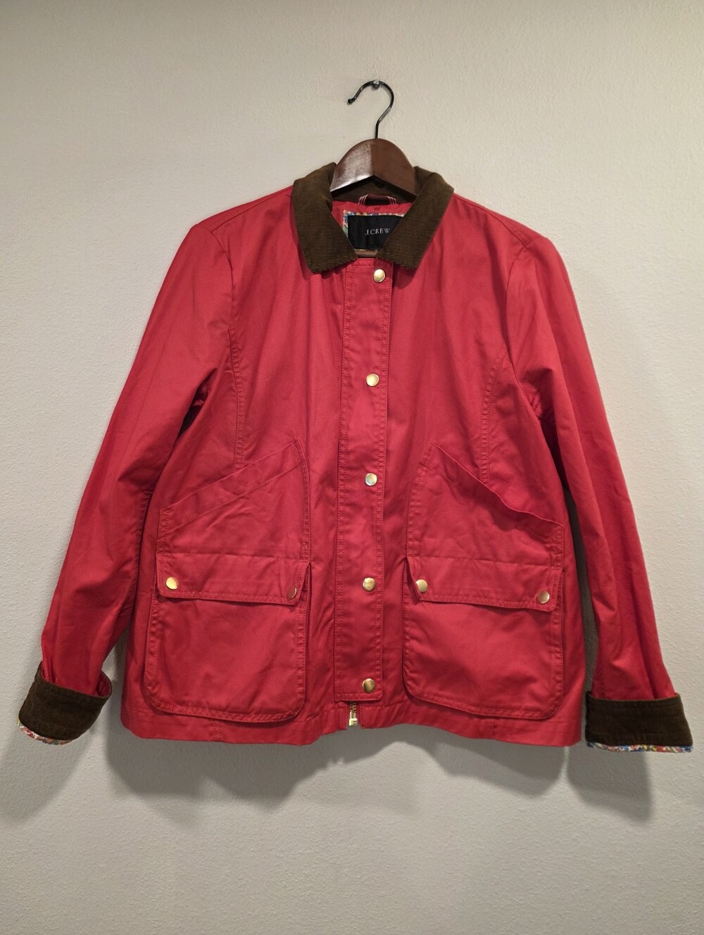 J Crew Barn Jacket with Liberty Floral Print in Red - Picture 4 of 9
